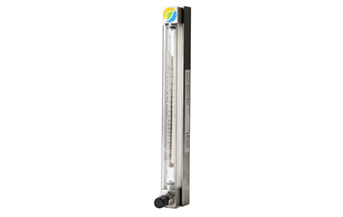 image of glass tube purge meter with Kynar end connections for aggressive fluids