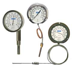 Trend and Wika vapor and gas actuated thermometers