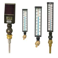 Wika and Trend industrial glass thermometers